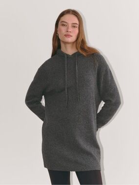EVERLANE THE OVERSIZED HOODIE SWEATER IN PLUSH COTTON CHARCOAL S